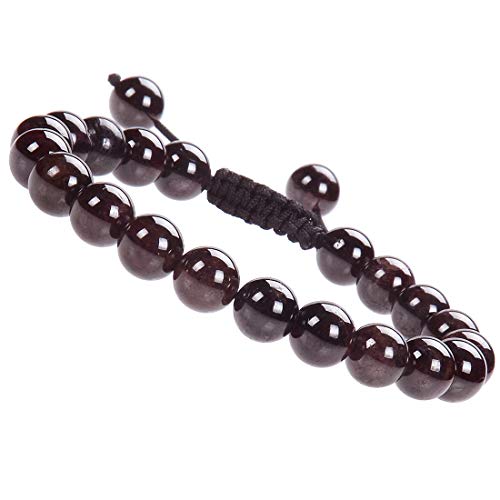Image of Massive Beads Natural Healing Power Gemstone Crystal Beads Unisex Adjustable Macrame Bracelets 8mm