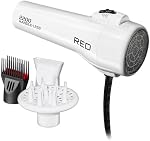 Red by Kiss Handle-Less Séchoir à cheveux en céramique Tourmaline, 1875W Grip ergonomique, blanc, comprend 3 Pièces jointes, pour le démêlage, le redressage et le brillant sans frisottis