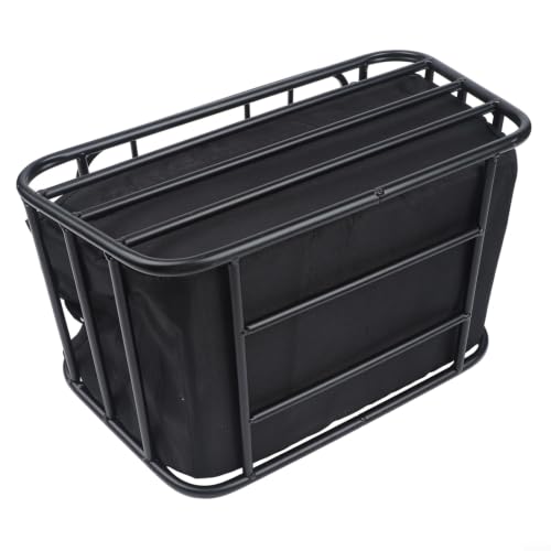 Cesta para bicicleta de acero resistente con capacidad de 20 kg y cubierta 3
