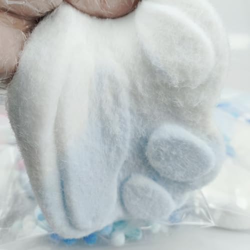 WOWNOVA Cat Paw Squeeze 5 Inch Super-Sized, Bouncy Big Squeeze Cat Paw, Stretch Cute Cat Squeeze for Fidget, Springy Squeeze Cat Paw Toys for Girls Women Friends Kids Family (Blue-White)