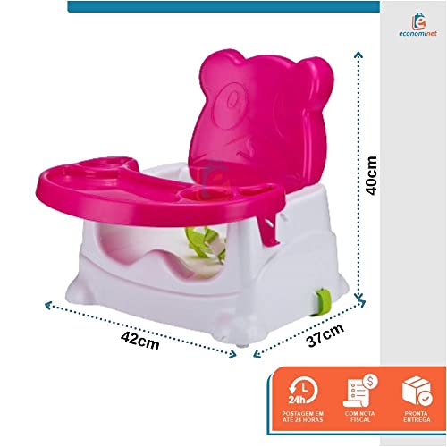 Cadeira Booster Alimentação Ursinho Baby Style Cor:Rosa