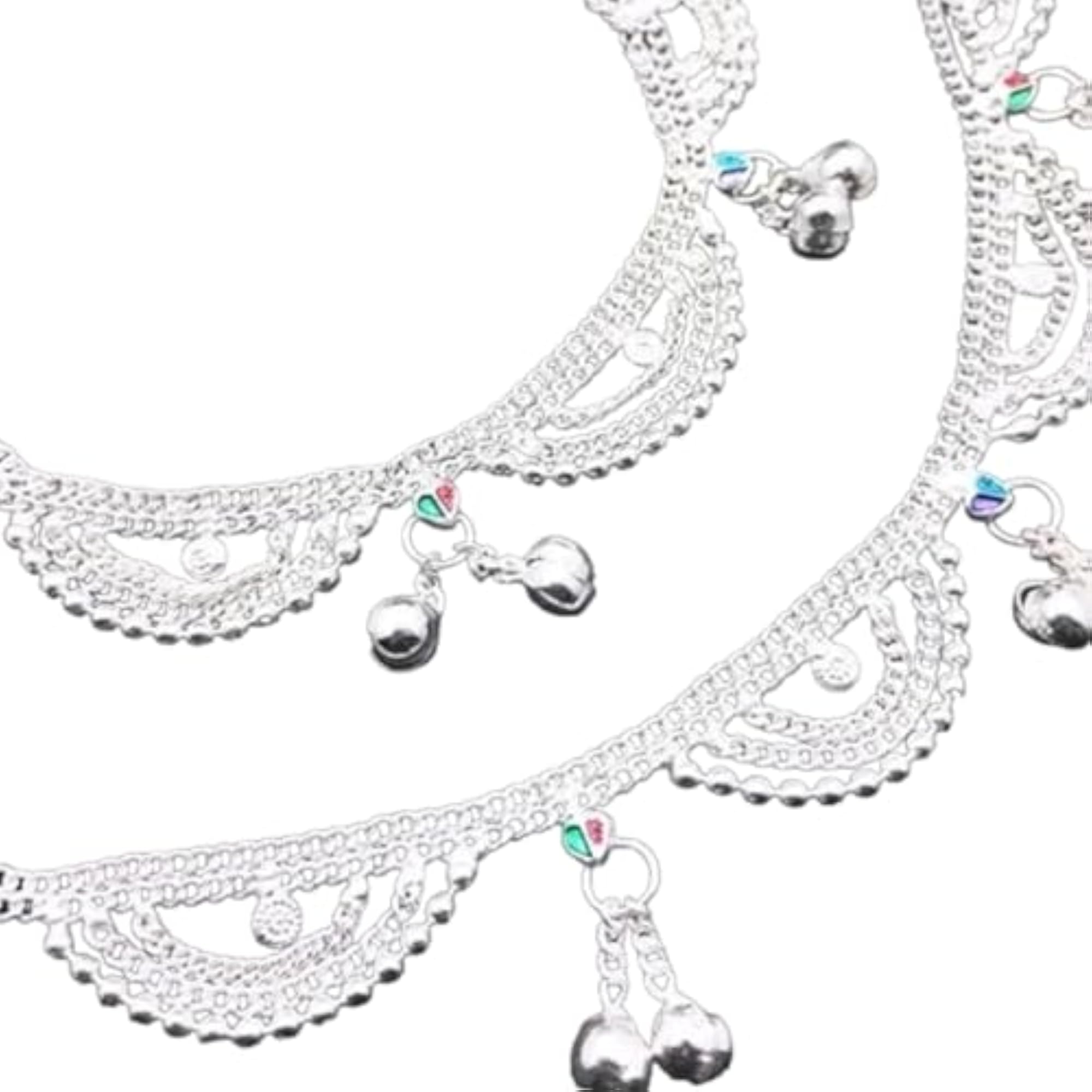 Pack of 2 Indian Traditional Chain Linked Bell Anklets