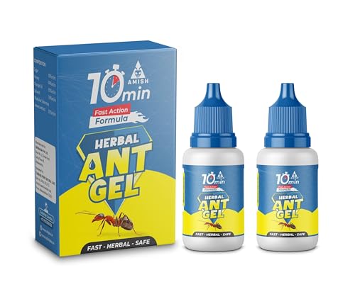 Image of Amish Herbal Ant Gel Pack of 2 | 10 Min Max Bait Formula | Powerful Organic Repellent & Cleaner | Removes Red,Black Ant, Antox Pests | Natural Dawa Protector for Home & Kitchen