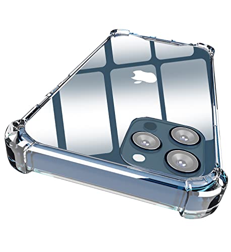 Image of amazon basics Air Cushion Drop Protection Clear Back Cover Case for iPhone 12 Pro Max-(Polycarbonate|Transparent)