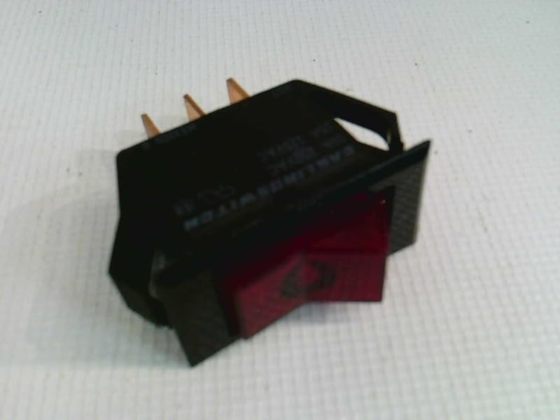 Lighted Rocker Switch | SPST ON-Off 10A/250VAC 15A/125VAC | Red Actuator 125V Neon Lamp