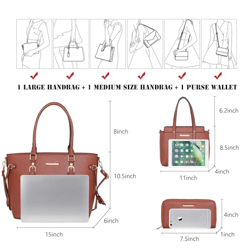 Image of Montana West 3PCS Purses for Women Tote Bag and Wallet Set Shoulder Satchel Handbags