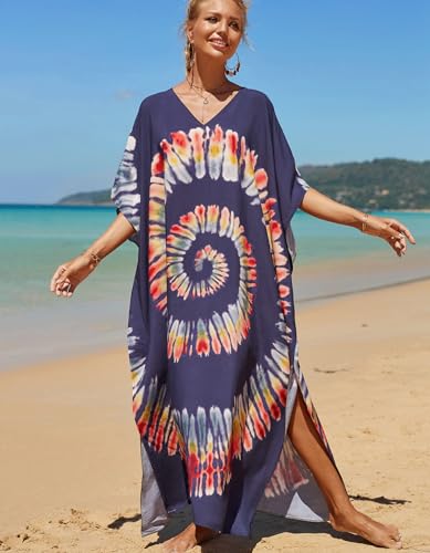 Image of NFVNKJ Women's Plus Size Beach Lounge Kaftan Maxi Dress Swimsuit Coverup for Women