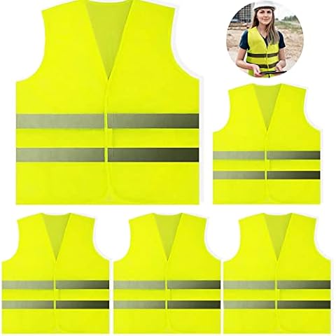 5 Pack Hi Vis Safety Vests for All Cover