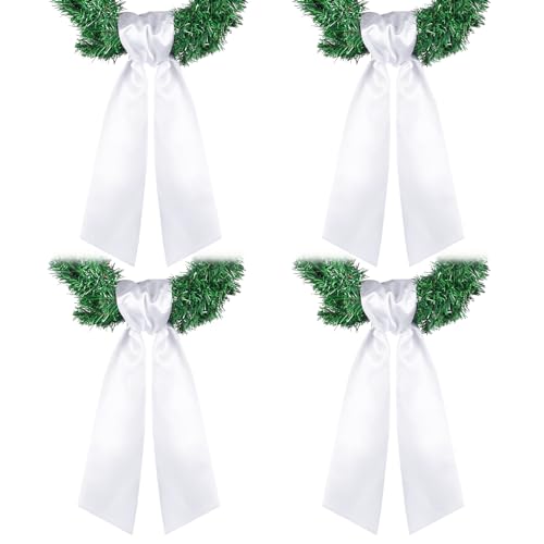 image for VitalCozy 4 Pcs Wreath Sash for Front Door Blank Wreath Sash Accessori