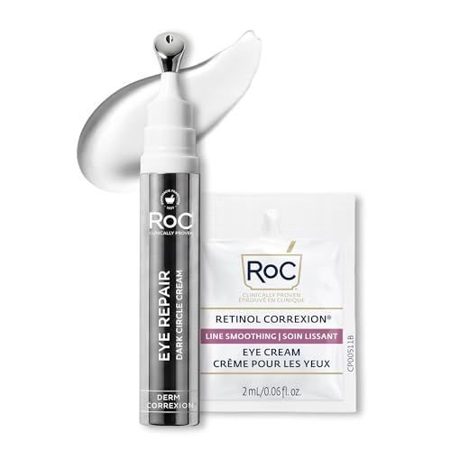 RoC Derm Correxion Retinol Eye Repair Dark Circle Cream Treatment with Niacinamide, Resveratrol,...