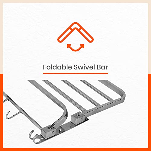 Image of Aquila by Bathla - Dorado Double Folding Stainless Steel Towel Rack /Holder /Stand for Home | Wall Mountable | Corrosion Resistant (24 inches)