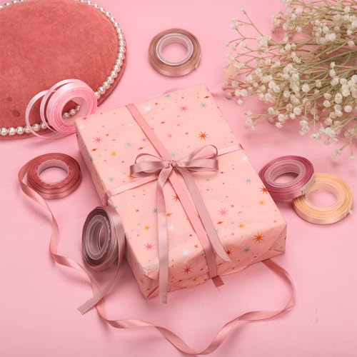 6 Rolls Ribbons for Flower Bouquet, 0.35 Inch x 60 Yards Satin Ribbon Dusty Rose Wedding Ribbon Pink Silk Ribbon for Crafts Wedding Invitation Parties (6 Colors) 6 Rolls Ribbons for Flower Bouquet, 0.35 Inch x 60 Yards Satin Ribbon Dusty Rose Wedding Ribbon Pink Silk Ribbon for Crafts Wedding Invitation Parties (6 Colors)