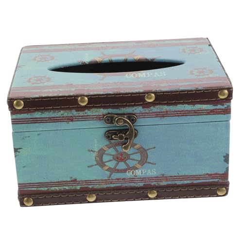 Ciieeo Retro Tissue Box Holder in Sage Green Pu Leather Cover Wood Base Perfect for Kitchen Bathroom Desk