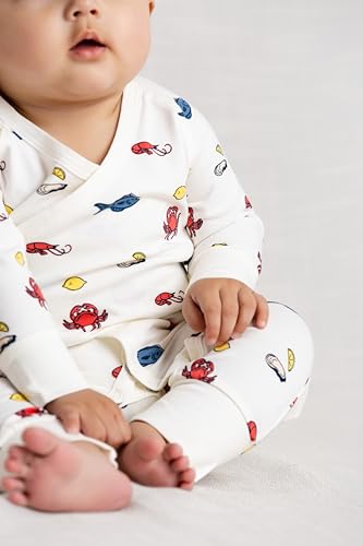 Image of monica + andy Kimono Tie Long Sleeve One Piece, 100% Organic Baby Clothes for Girls & Boys, Preemie, Newborn & Infant
