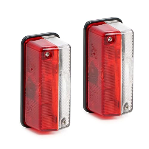 Wiltec 2X Positionsleuchte, Umrissleuchte für Anhänger 2er Set, Begrenzungsleuchte mit Halterung, Anhängerbleuchtung mit E-Prüfzeichen