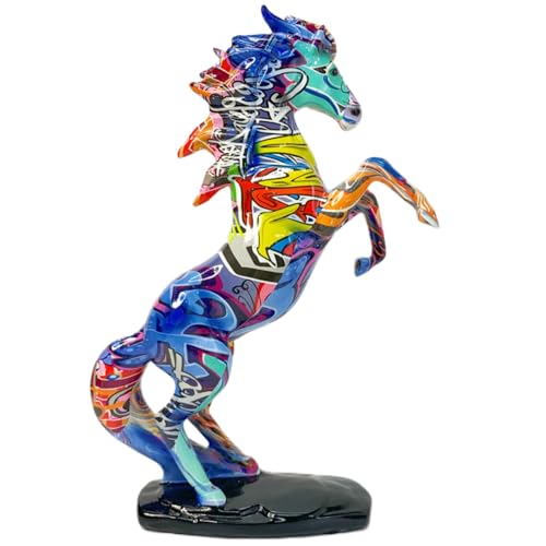 BZHIB Sculpture de cheval majestueuse, figurine d'animal colorée pour décoration de bureau et...