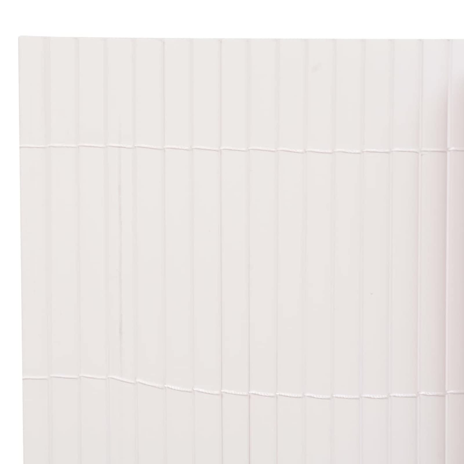 Valla de jardín de doble cara, 90 x 500 cm, color blanco - Cañizo para valla de balcón