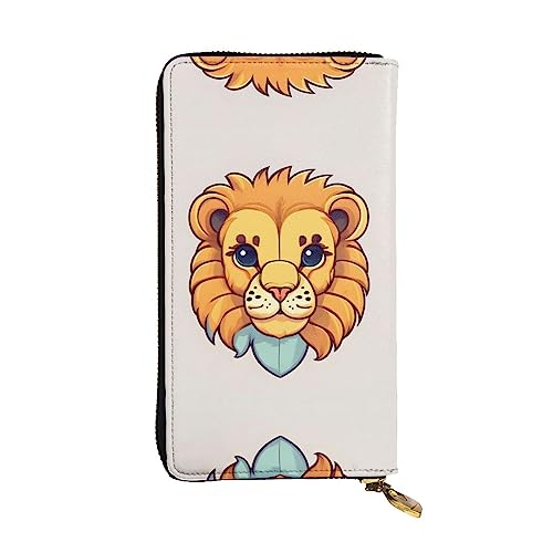 Cartoon cute little lion Long Zip Clutch Wallet - Unisex Phone Case with Credit Card Slots, Coin Compartment, Cash Slot