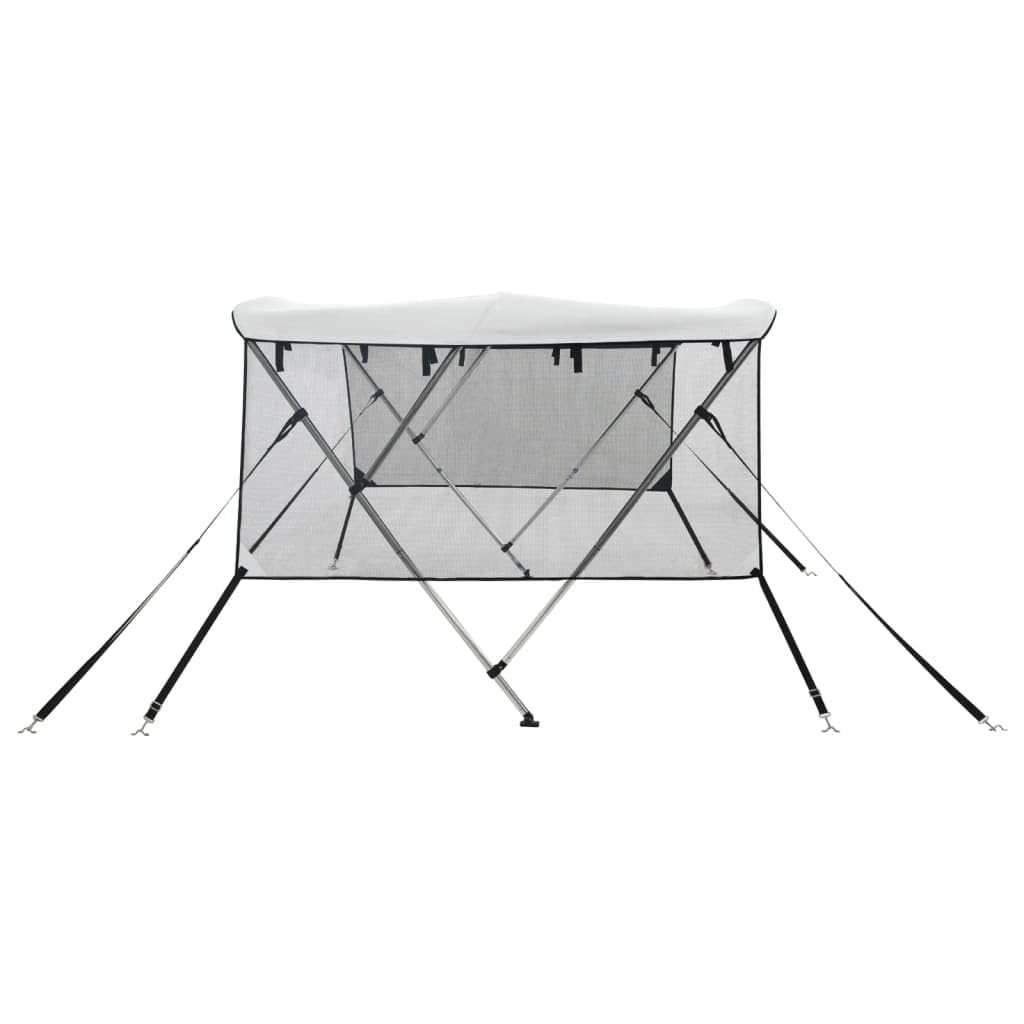 vidaXL Bimini di Prua Pareti Laterali Rete 3 Archi 183x(170-182) x137cm, Bimini per imbarcazione, tendalino per Barca, Copertura per imbarcazione