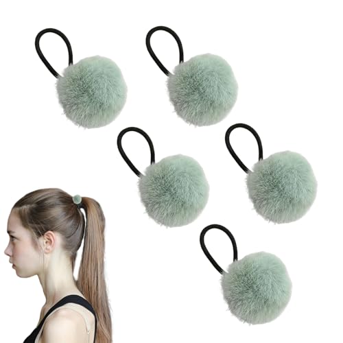 ヘアゴム - 女性用の毛皮のようなポニーテール ホルダー、ソフト ボール ヘアバンド |シックなファッションヘアリング、優しい弾性、快適なヘアアクセサリー、デート、学校、パーティー、旅行に最適、頑丈なデザイン