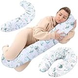 Totsy Baby Almohada Embarazada XXL - Algodón Almohada para Dormir de Lado cojin Embarazada Dormir y Lactancia Almohada Larga 190 cm Animales acuáticos