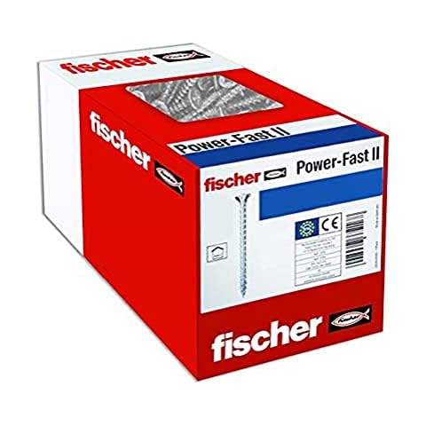 fischer PowerFast II CZP 3,5 x 35, Spanplattenschraube mit Teilgewinde, Senkkopfschraube mit Kreuzschlitz Cover
