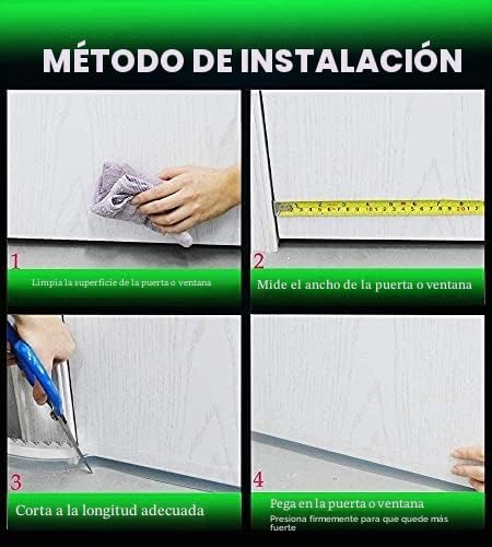 Miniatura 7 de Burlete Puerta Entrada Silicona Transparente Autoadhesiva, Aislante Térmico Acústico, Tira De Sellado Puerta Ventana, 35mm Para Holguras 20mm