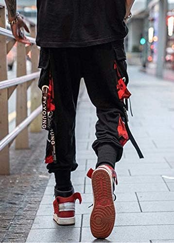 Vista 4 de HONIEE Pantalones deportivos hiphop punk para hombre