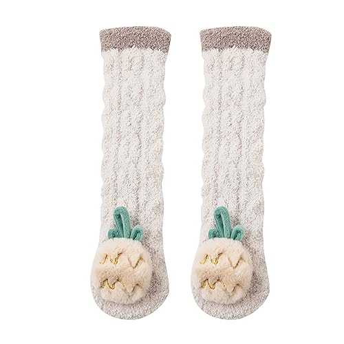Baby Girl Boy Fleece Knee-High Socks Toddler Kids Little Girls Infant 3D Cartoon Floor Socks Newborn Warm Calf