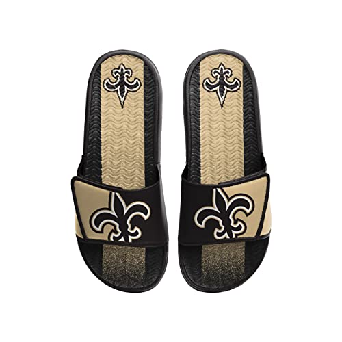 Image of FOCO mens NFL Team Stripe Logo Athletic Sport Shower Flip Flop Sandals Gel Slides