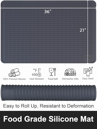 Stove Top Covers for Electric Stove, Food Grade Heavy Duty Silicone Glass Stove Top Cover Protector, Induction Cooktop Protector, Heat Resistant Range Ceramic Stove Top Covers Mat, Oven Cover