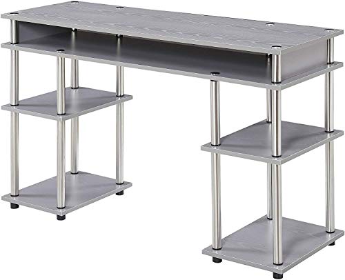Convenience Concepts Designs2Go No Tools Student Desk, Gray