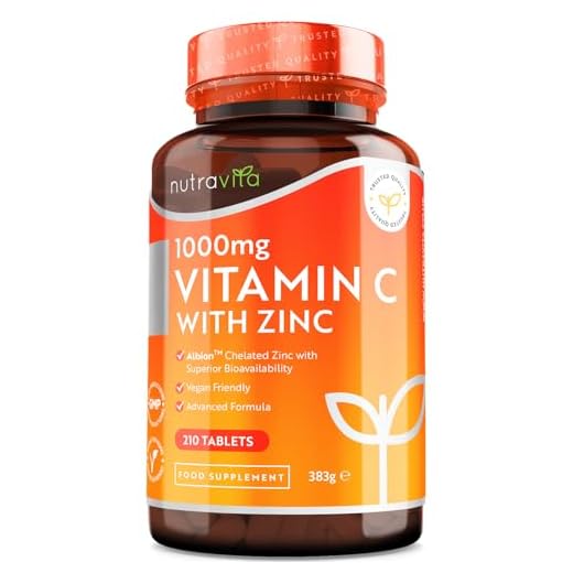 Vitamina C 1000 mg y zinc 15 mg - 210 comprimidos veganos - Albion® Zinc para una mejor absorción - Suplemento de vitamina C y zinc de alta potencia - Mantiene el sistema inmunológico - Nutravita