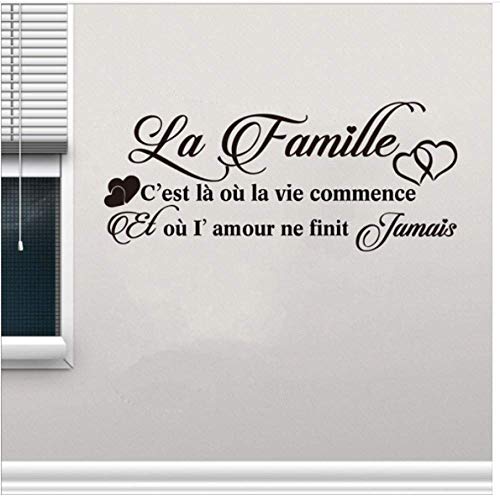 Français Stickers Muraux La Citations Salon Art Décor Chambre Romantique Famille Vinyle Stickers Muraux Décoration de La Maison 57x23 cm