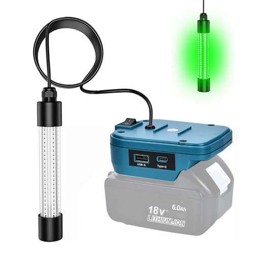 Linterna subacuática verde IP68 de 1300 lúmenes con compatibilidad BL1830 BL1850 18V