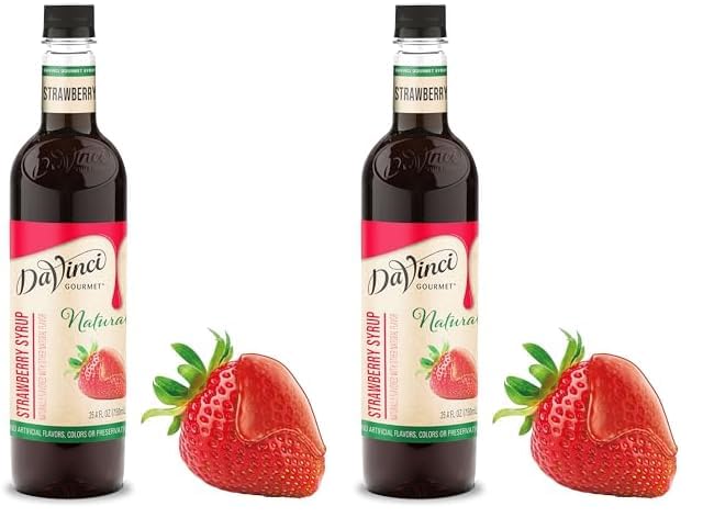 Image of DaVinci Gourmet Naturals Strawberry Syrup, 25.4 fl oz (Pack of 2)