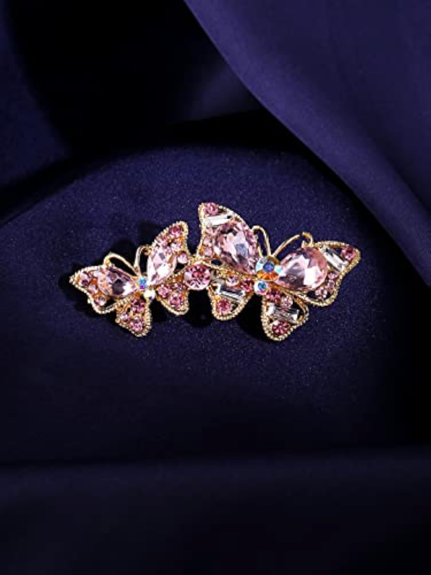 Crystal Butterfly Hair Clips Alligator Pins Set