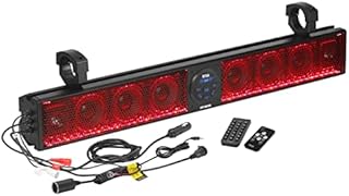 BOSS Audio Systems BRT36RGB ATV UTV Sound Bar System - 36 Inches Wide, IPX5 Rated Weatherproof, Bluetooth Audio, Amplified, 4 inch Speakers, 1 Inch Tweeters, USB Port, RGB Multicolor Illumination
