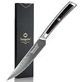 Sunnecko Kitchen Steak Knife 5 Inch Damascus Steak Knife...