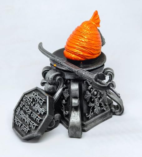 Image of Polystone - Chatrapati Shivaji Maharaj Jiretop for Car Dashboard 4.5 inch (Antique Color)