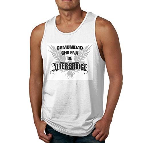 Image of Alter Bri-dge Black-Bird Men Tank Tops Summer Sleeveless Graphic Vest Shirts White