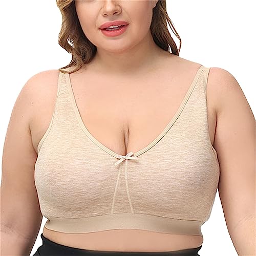 DABAOK Sujetador deportivo – Conjunto de ropa interior deportiva – Sin sujetador grande para mujer, con soporte de sujetador, caqui, AC
