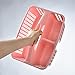 ALINK Plastic Shower Caddy Basket with Compartments, Portable Divided Cleaning Supply Storage Organizer with Handle for College Dorm Bathroom - Pink