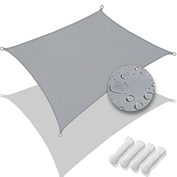 VOUNOT Vela Ombreggiante Rettangolare 3x5 m, Tenda da Sole per Esterno, Impermeabile Protezione UV, Tenda a Vela per Giardino, Balcone, Terrazza, Grigio