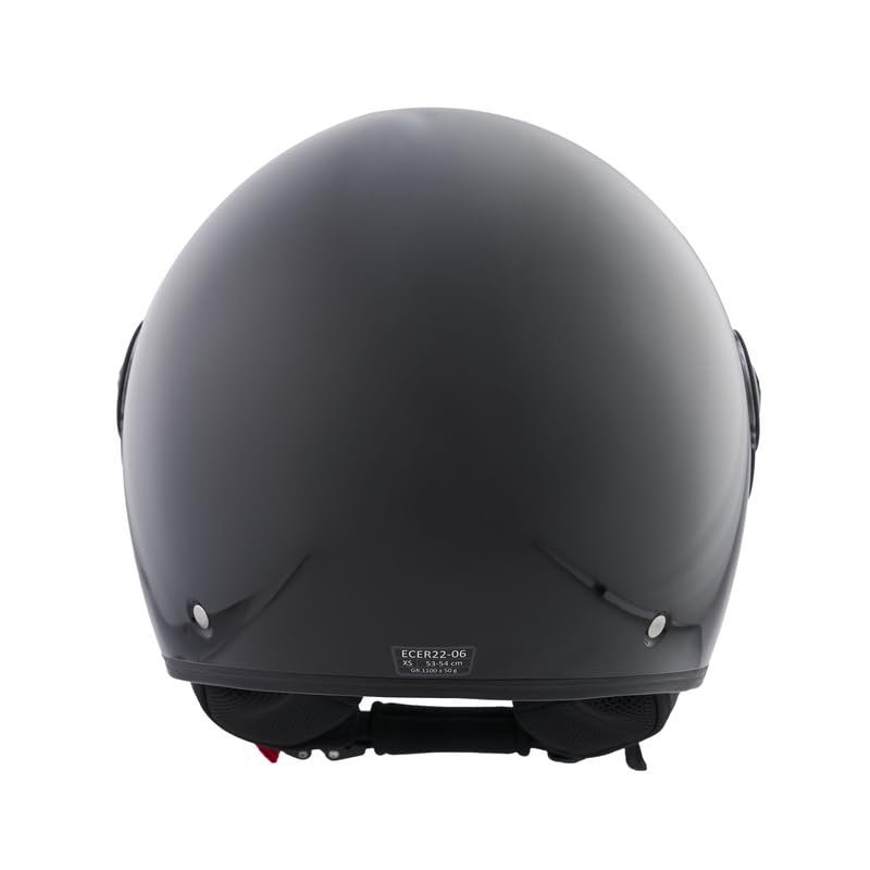 BHR Casco Demi-Jet 832 MINIMAL, Casco Scooter Omologato ECE 22.06 Leggero e Compatto, Ideale per Città e Sottosella, Nero Metallizzato, L