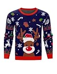 Litherday Men's Christmas Jumpers Knitted Pollover Ugly Sweaters Long Sleeve Xmas Jumpers Winter Crew Neck Christmas Sweaters UK S-XXL