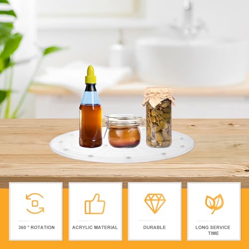 Bandeja giratoria de acrílico premium redondo con base metálica 7