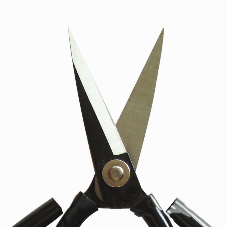 Image of Professional 8 Inch Multipurpose Garden Scissor with Non-Slip Black Rubber Handle | Carbon Steel Sharp Blades for Gardening, Tailoring, Leather Cutting, Fabric, Pruning & Household Use