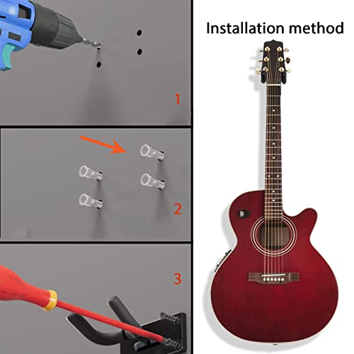 Youoklight Guitar Wall Mount, Metal Guitar Hanger Wall Mount, Wall Guitar Mount With Screws, Guitar Stand Wall, Guitar Holder Use For Acoustic Electric Guitar, Bass Banjo, Mandolin, Ukulele. Pack Of 2 #TOP3