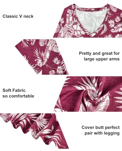 Image of RITERA Women Plus Size Tops Tie Dye V Neck Shirt Floral Camo Summer Short Sleeve Tunic Oversized Ladies Blouse XL-5XL